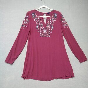 Aeropostale Fuchsia Embroidered Mini Dress